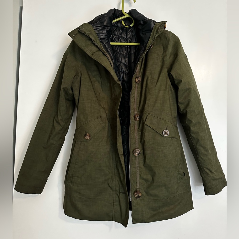 North Face Aeliana triclimate jacket with down liner - Forest Green - M